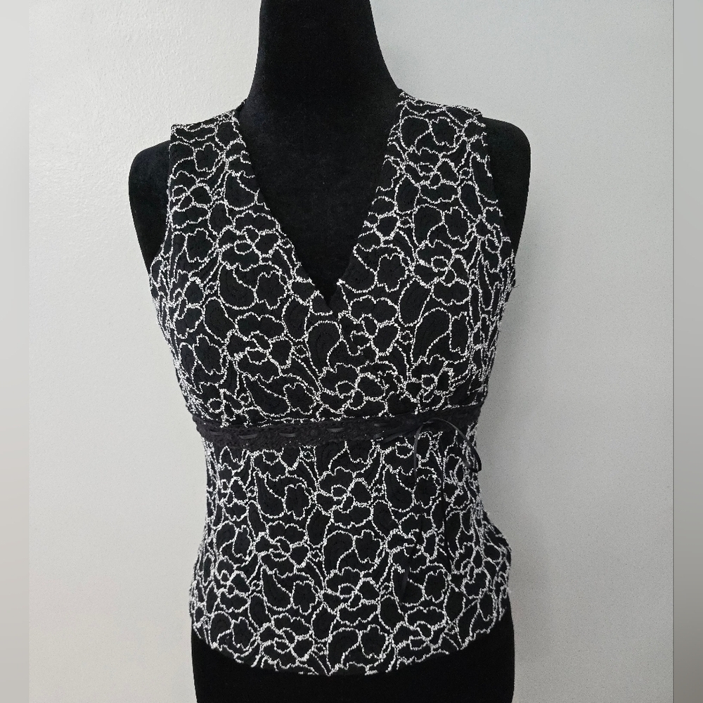 Vintage Y2K Fashion Bug Babydoll Top Medium Dark Fairy Grunge Floral Lace USA
